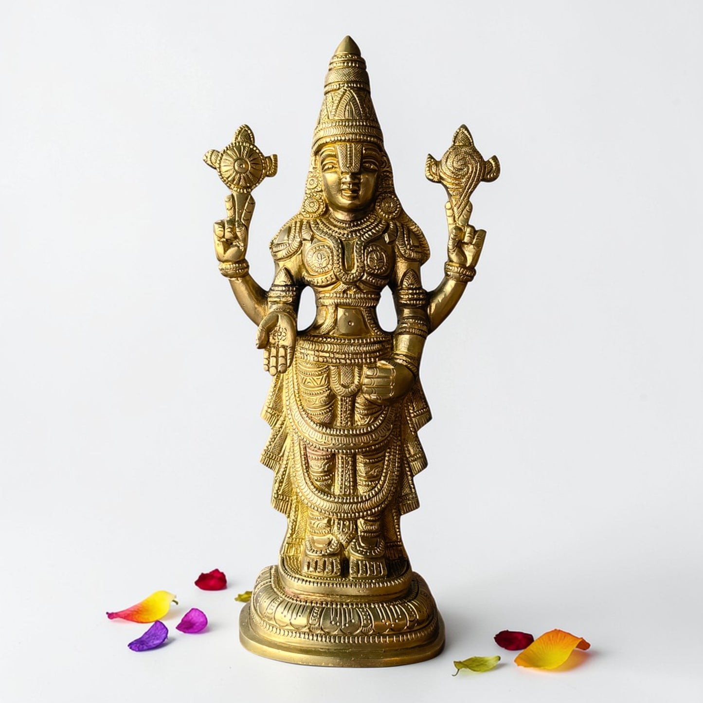 Brass Lord Venkateshwara Idol | Tirupati Balaji Statue for Home Temple & Pooja Room