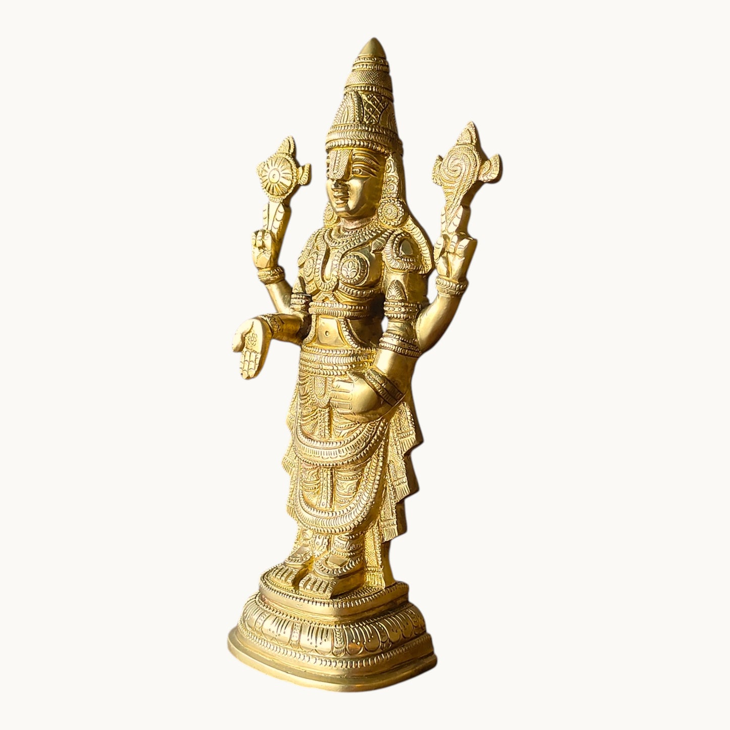 Brass Lord Venkateshwara Idol | Tirupati Balaji Statue for Home Temple & Pooja Room