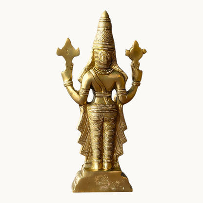 Brass Lord Venkateshwara Idol | Tirupati Balaji Statue for Home Temple & Pooja Room