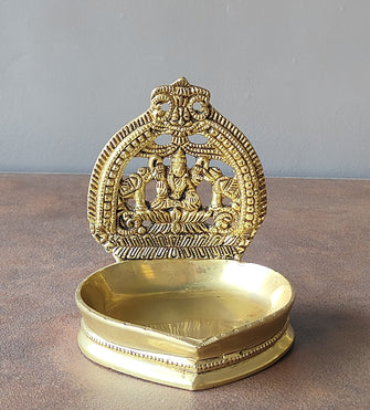 Thar Arts And Furniture - Brass Gaja Lakshmi Diya