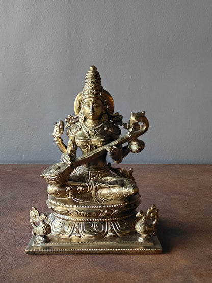 Thar Arts And Furniture - Goddess Saraswati with flat base