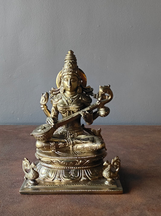 Thar Arts And Furniture - Goddess Saraswati with flat base