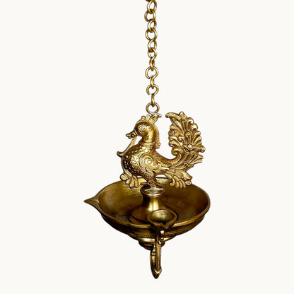 Brass Standing Hamsa Hanging Lamp – Decorative Hanging Light