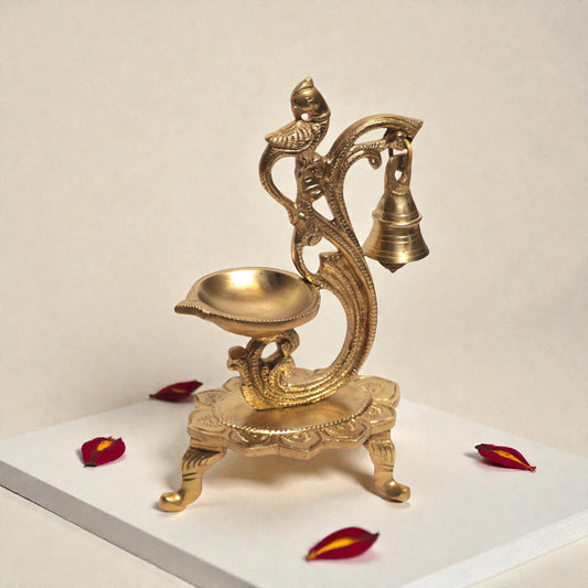 Brass Deepam – Traditional Pooja Lamp for Home Temple
