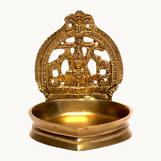 Thar Arts And Furniture - Brass Gaja Lakshmi Diya