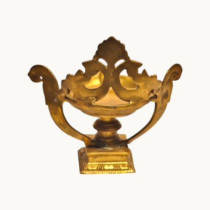 Brass Peacock Deepam – Traditional Brass Oil Lamp for Pooja & Home