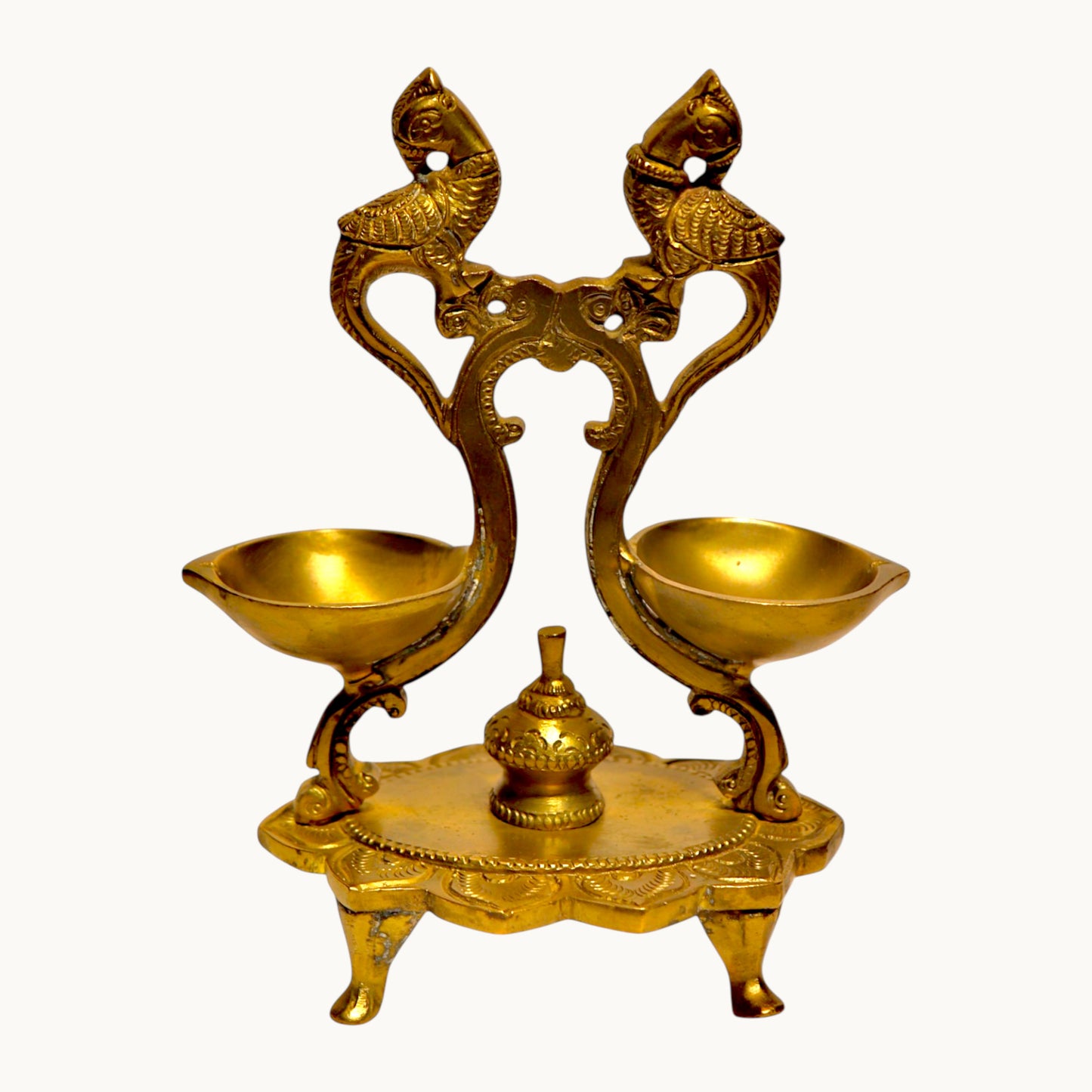 Thar Arts And Furniture - Brass Hanging Twin Bird Lamp