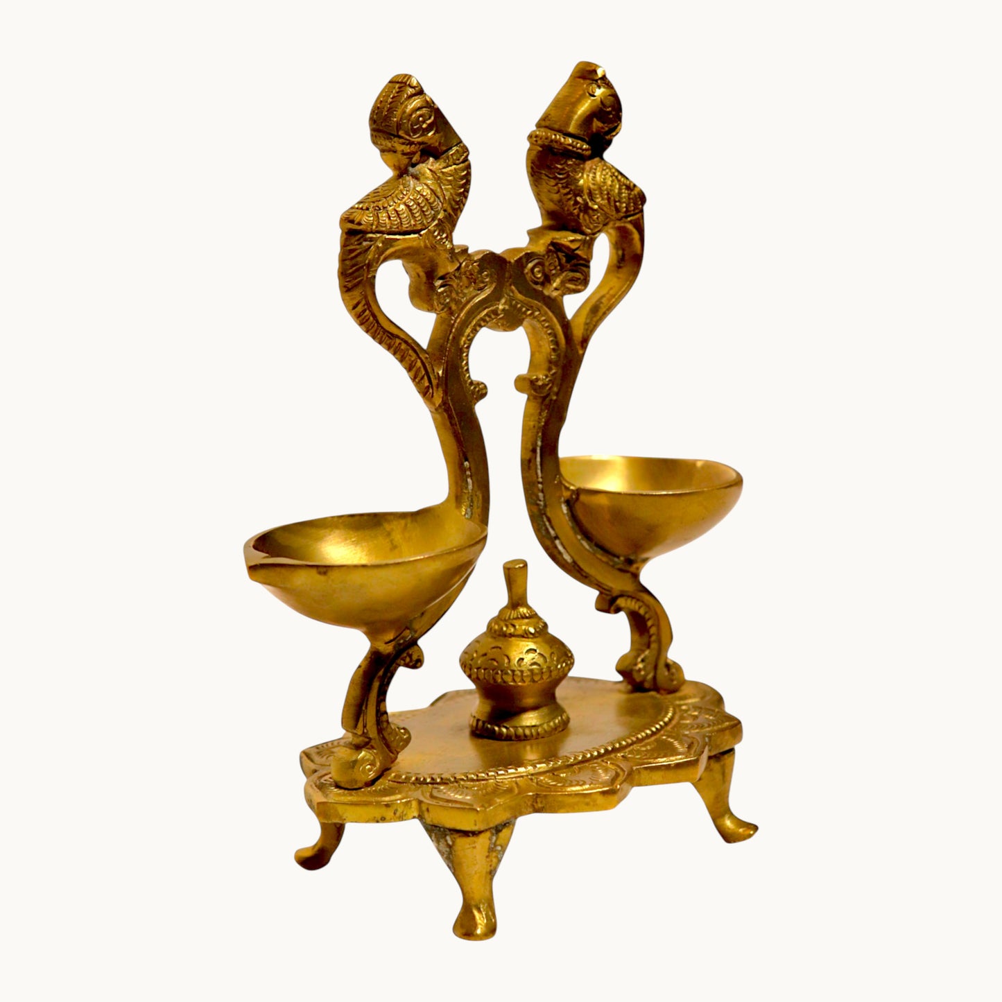 Thar Arts And Furniture - Brass Hanging Twin Bird Lamp