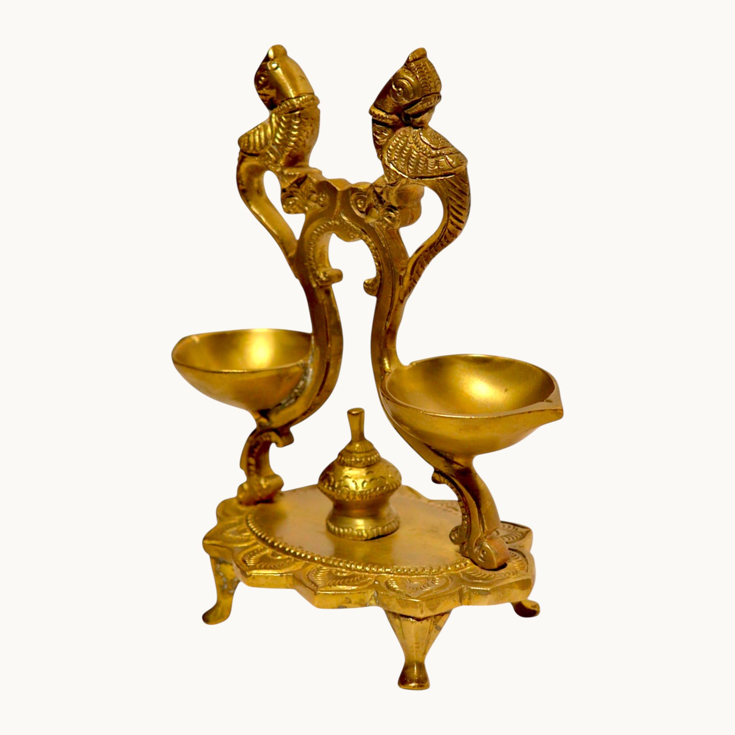 Thar Arts And Furniture - Brass Hanging Twin Bird Lamp