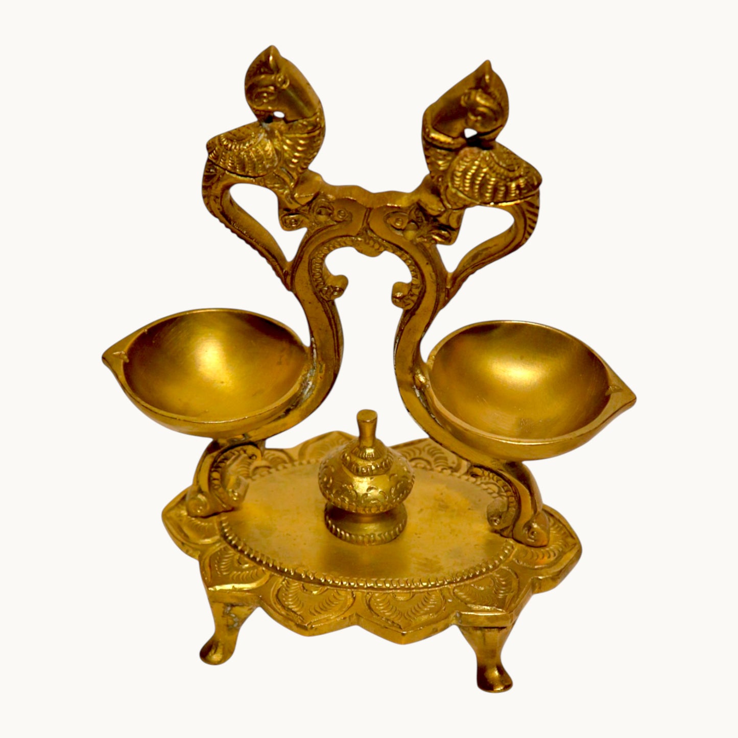 Thar Arts And Furniture - Brass Hanging Twin Bird Lamp