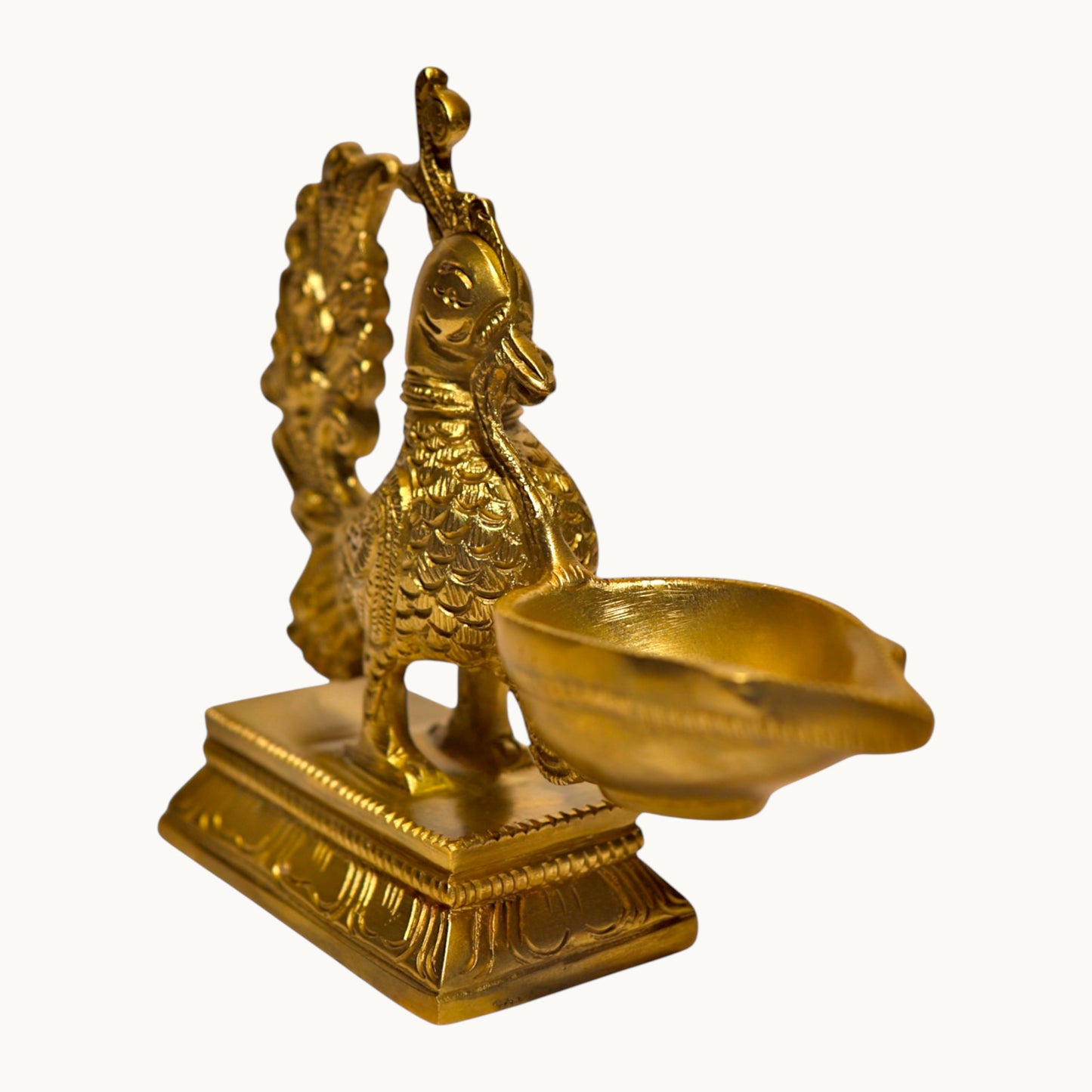 Thar Arts And Furniture - Brass Bird Diya With Thick Base
