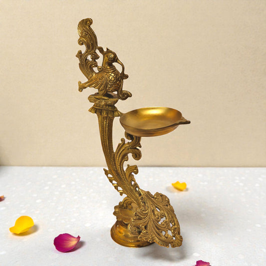 Brass Bird Deepam – Decorative Pooja Oil Lamp | Thar Arts & Furniture