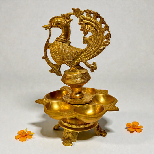 Brass Bird Katori Lamp – Decorative Pooja Deepam | Thar Arts & Furniture
