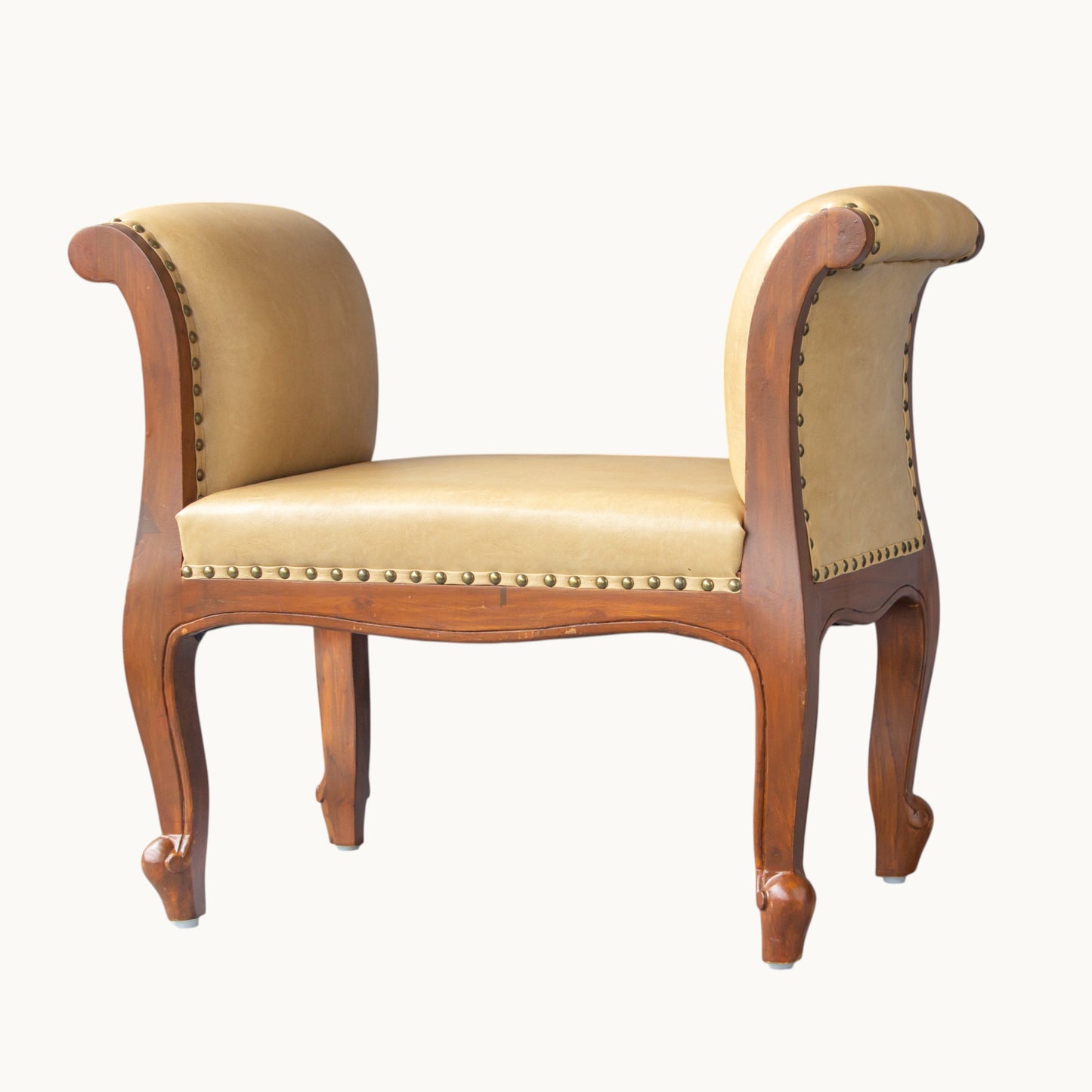 Thar Arts And Furniture - Teakwood Rectangular Shaped Carved Wooden Bench