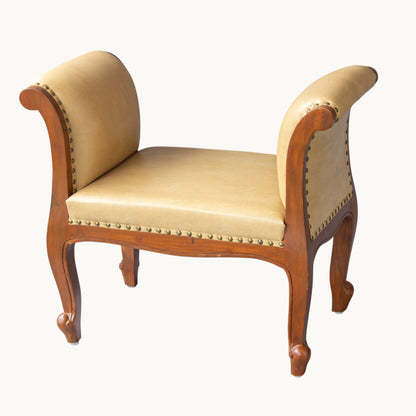Thar Arts And Furniture - Teakwood Rectangular Shaped Carved Wooden Bench