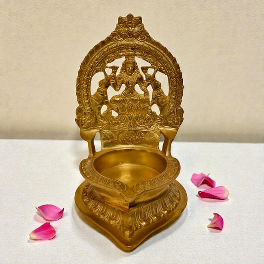Brass Gajalakshmi Deepak Big – Auspicious Oil Lamp for Pooja & Home Decor | Thar Arts & Furniture