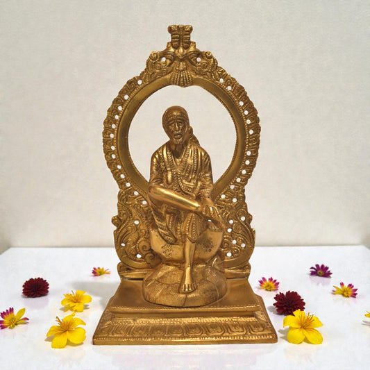 Brass Saibaba Statue - Intricate Sai Baba Idol | Thar Arts & Furniture