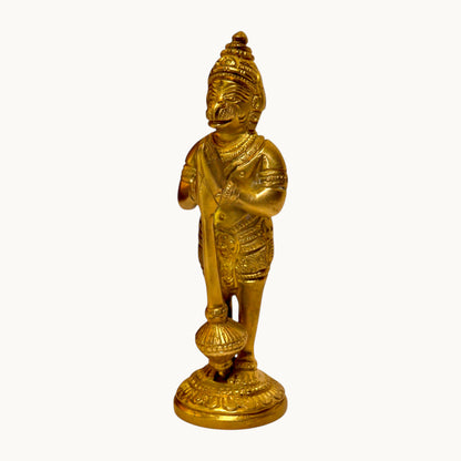 Thar Arts And Furniture - Brass Hanuman Idol | Small Standing Statue for Pooja Room, Temple & Home Décor