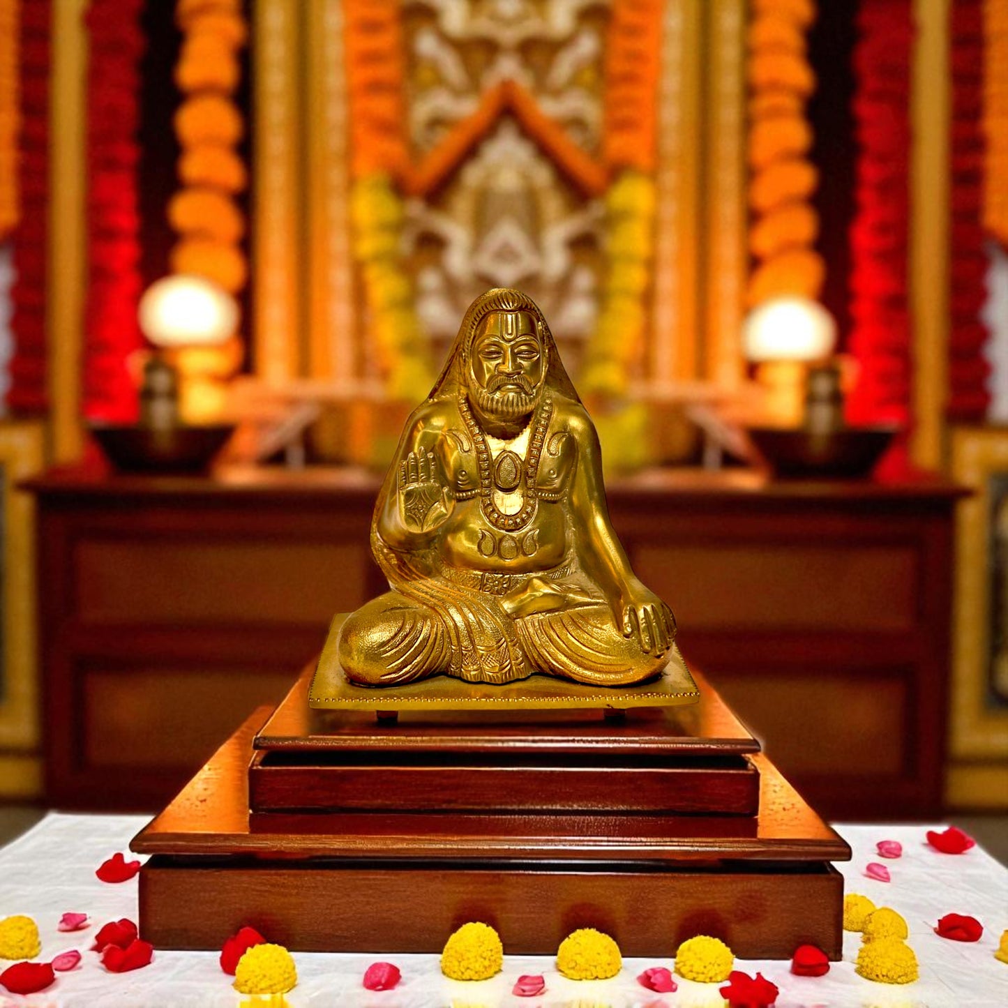 Thar Arts And Furniture - Bronze Raghvendra Statue
