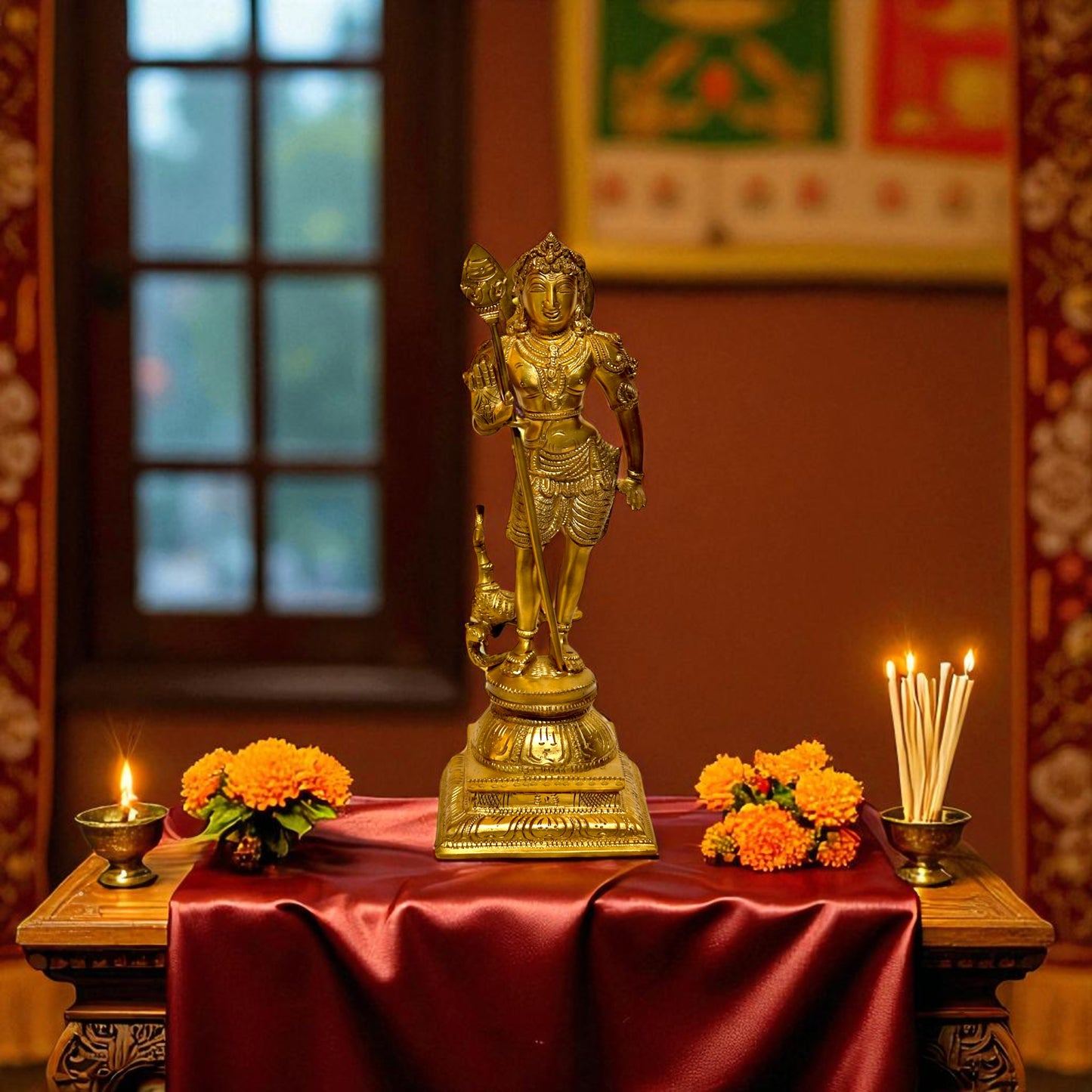 Thar Arts and Furniture- Brass Murgan / Kartikey Brass Idol