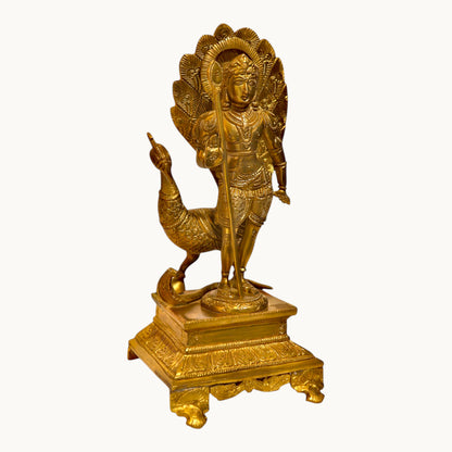 Thar Arts And Furniture - Brass Kartike with Peacock Idol