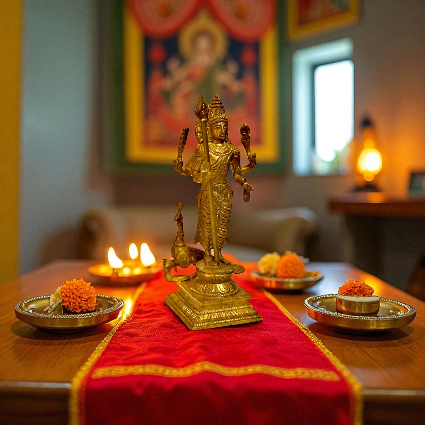 Thar Arts And Furniture - Brass Murgan Idols