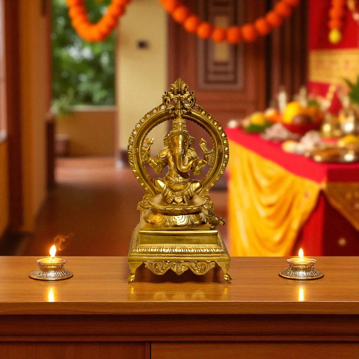 Thar Arts And Furniture - Brass Ganesha with Arch