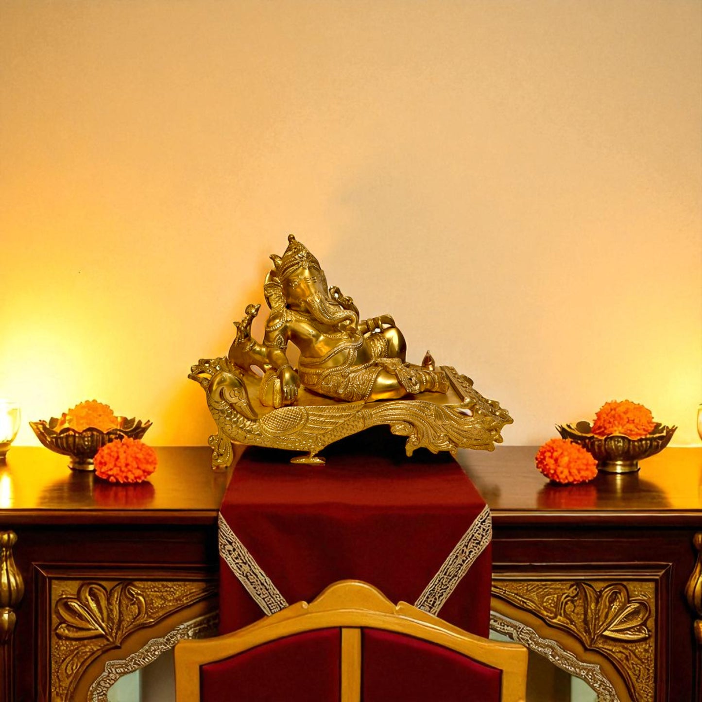 Thar Arts And Furniture - Brass Deewan Ganesha
