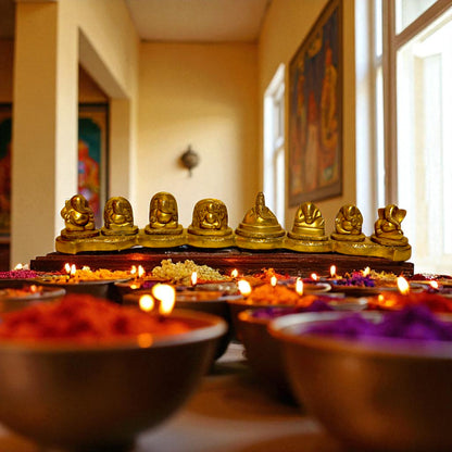 Thar Arts And Furniture - Brass Ashata Ganehsa Idols