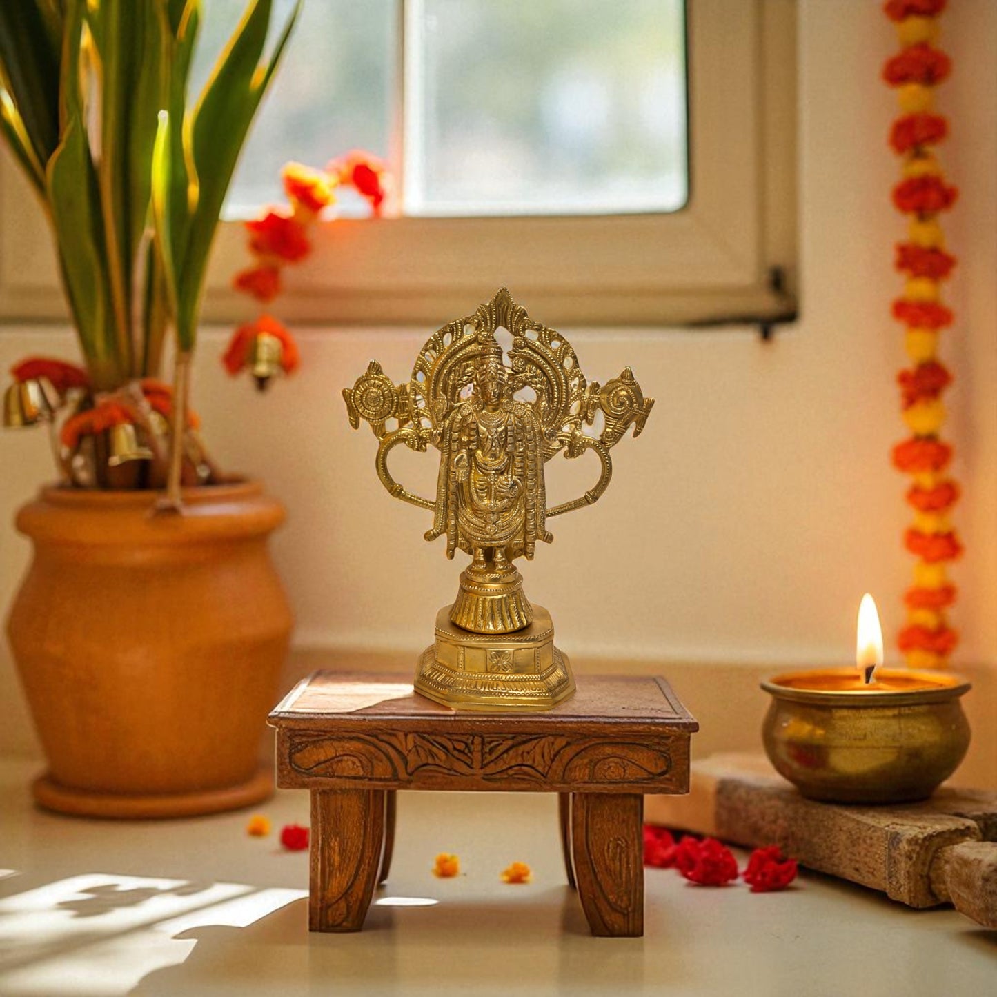 Thar Arts And Furniture - Brass Lord Venkateshwara Statue