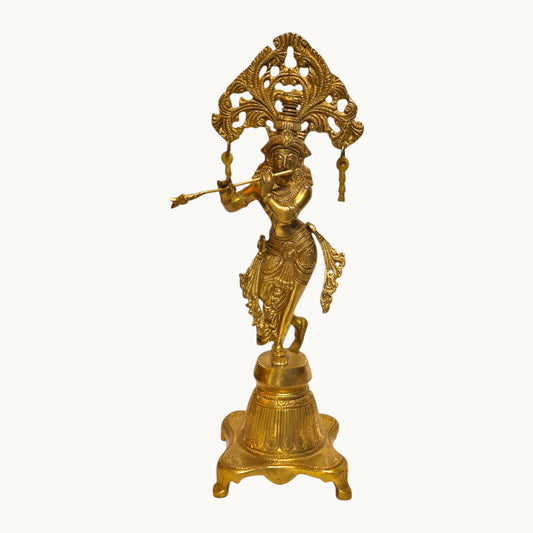 Thar Arts And Furniture - Brass Arch Krishna with Flute