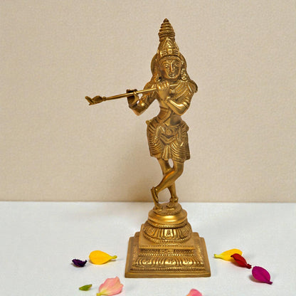 Brass Krishna Statue – Lord Krishna Idol | Thar Arts & Furniture