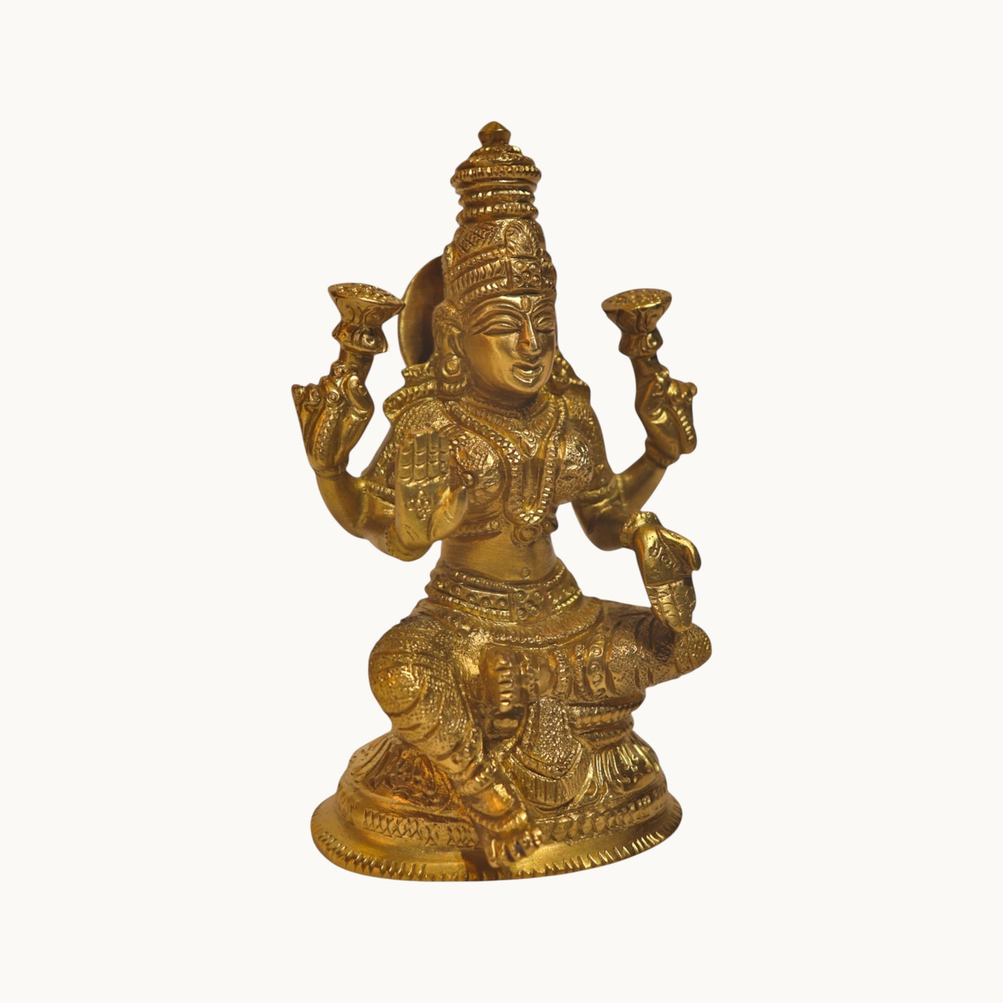 Thar Arts And Furniture - Laxmi Brass Idol for Pooja Room