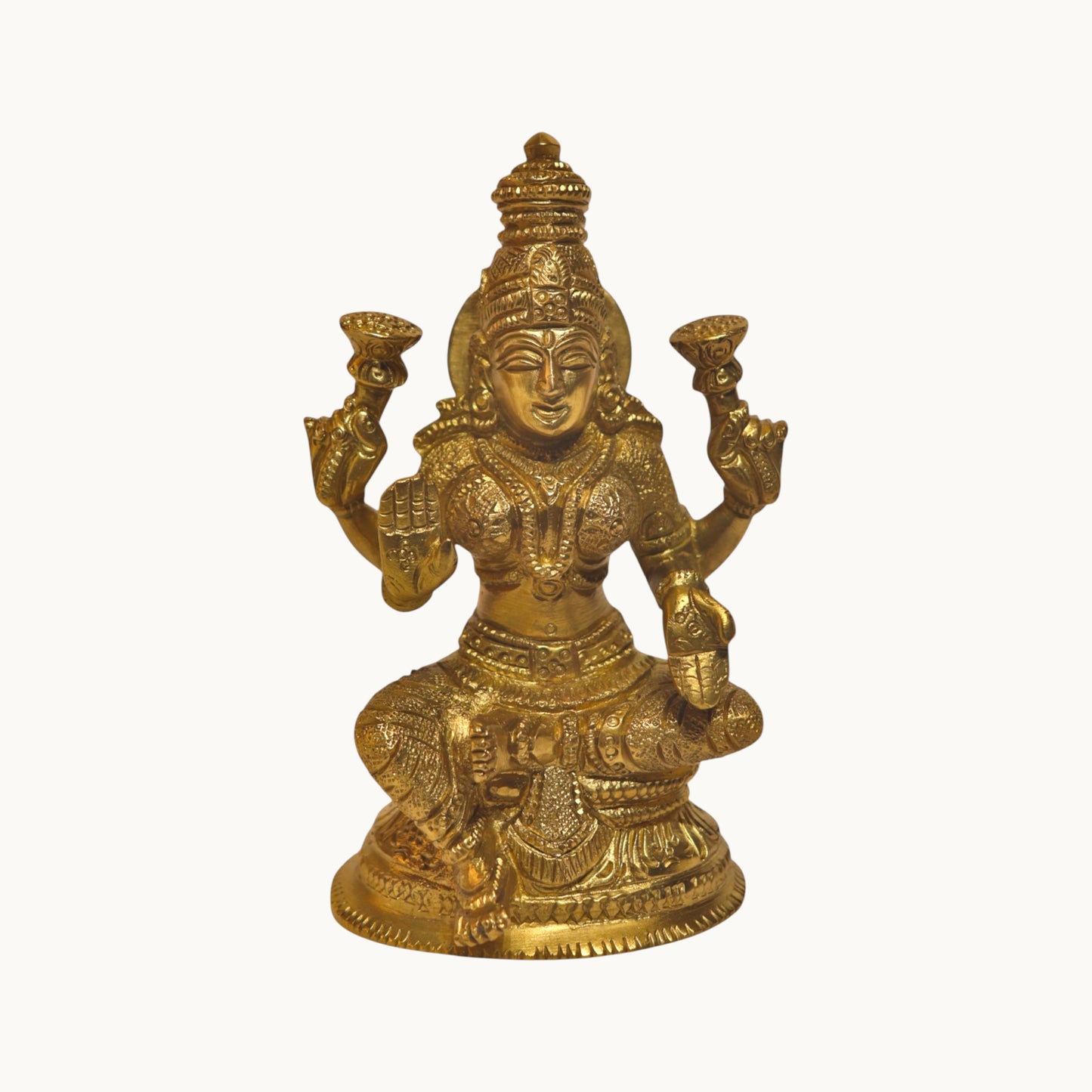 Thar Arts And Furniture - Laxmi Brass Idol for Pooja Room