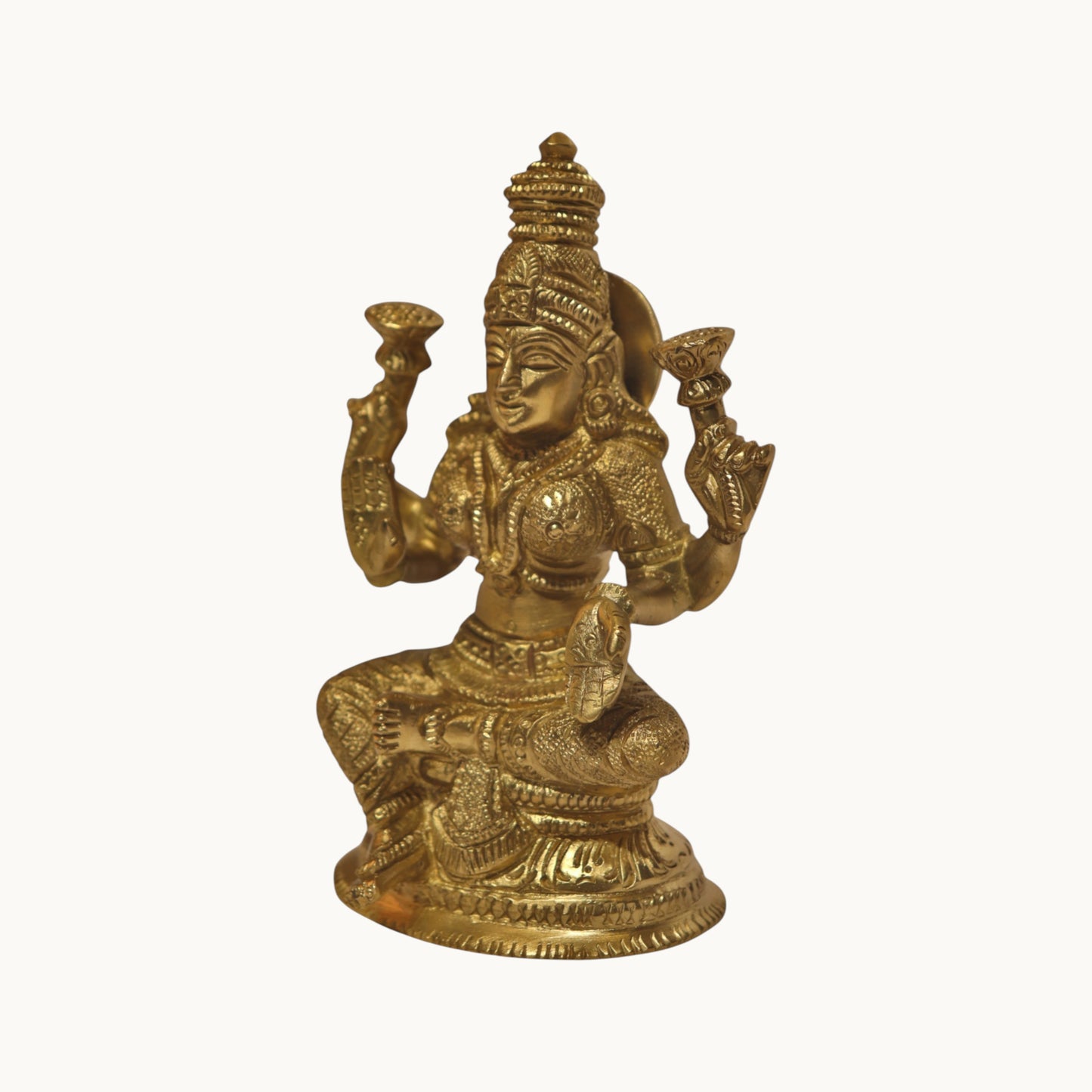 Thar Arts And Furniture - Laxmi Brass Idol for Pooja Room