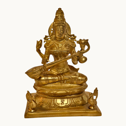 Thar Arts And Furniture - Goddess Saraswati with flat base