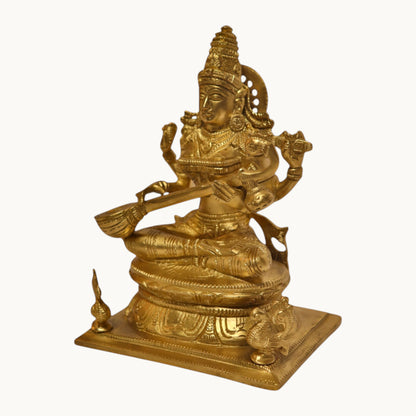 Thar Arts And Furniture - Goddess Saraswati with flat base