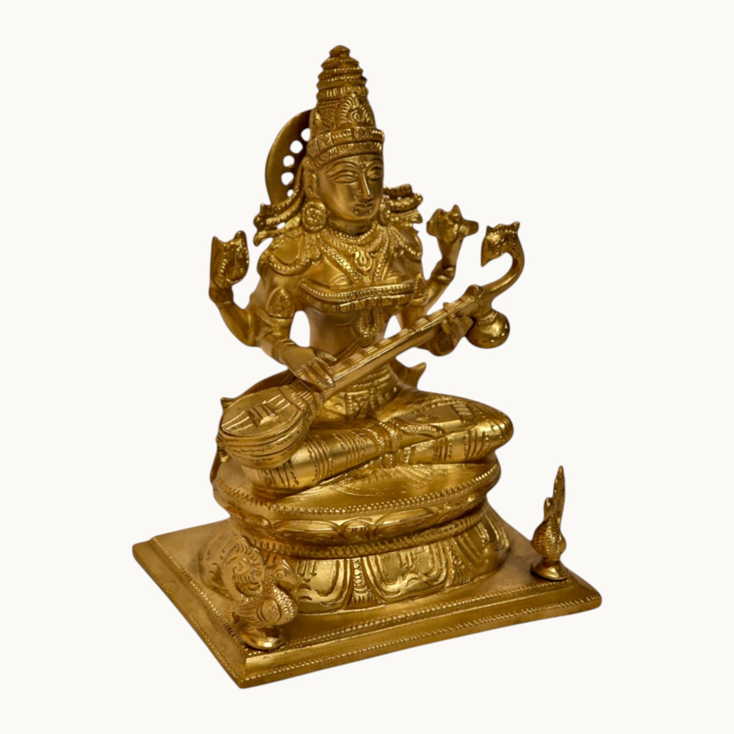 Thar Arts And Furniture - Goddess Saraswati with flat base