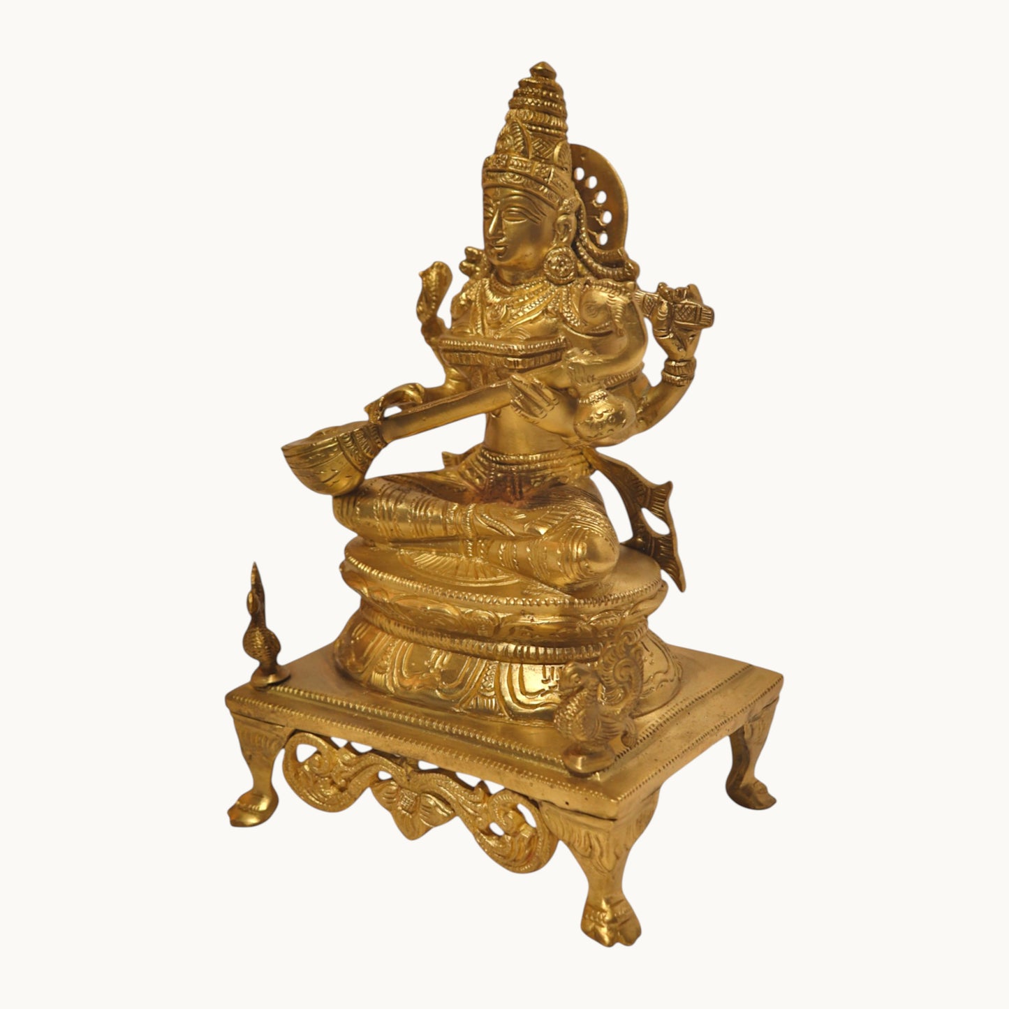 Thar Arts And Furniture - Goddess Saraswati with Chowki