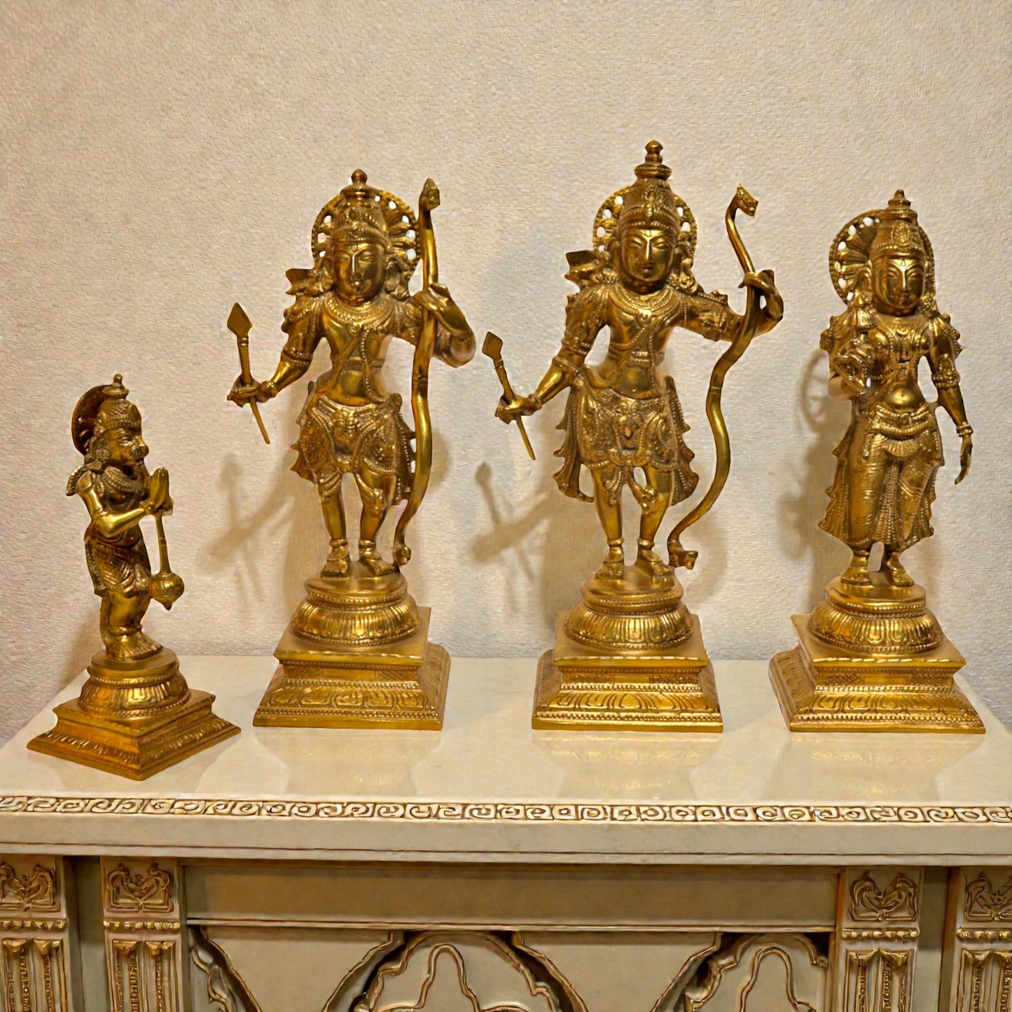 Bronze Ram Darbar Statue – Lord Rama, Sita, Lakshmana & Hanuman | Thar Arts & Furniture