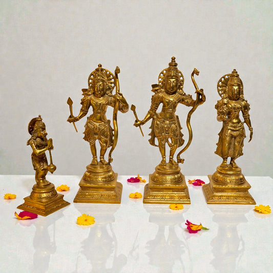 Bronze Ram Darbar Statue – Lord Rama, Sita, Lakshmana & Hanuman | Thar Arts & Furniture