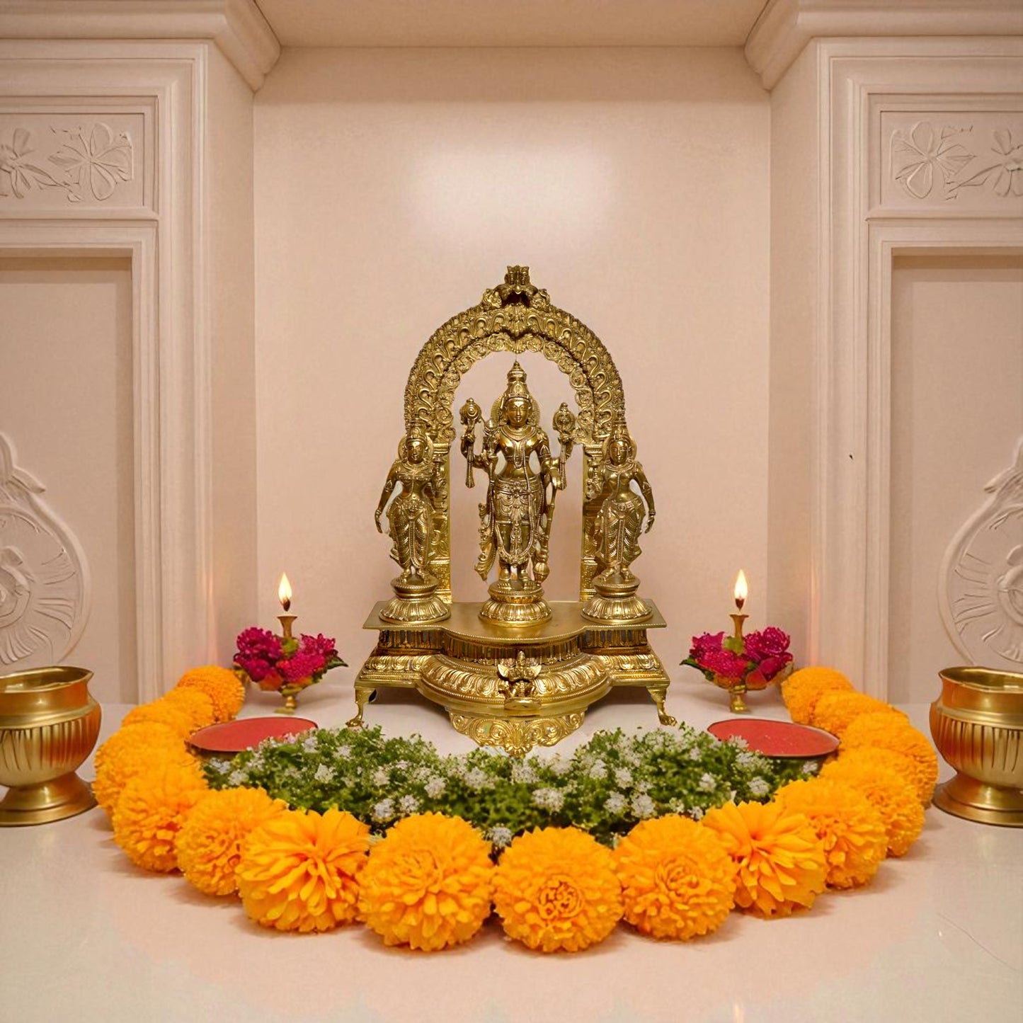 Thar Arts And Furniture - Bronze Vishnu family Statue