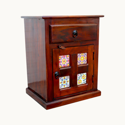 Thar Arts And Furniture - Sheesham Wood Tiles Bedside