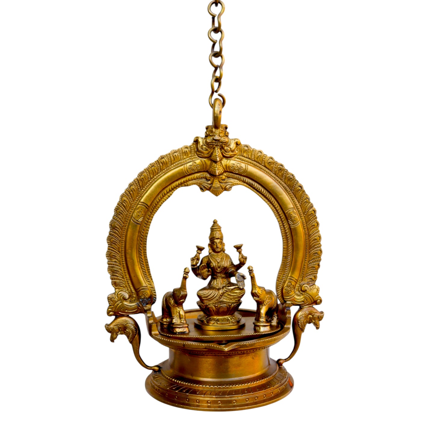 Bronze Gajalakshmi Hanging Lamp – Traditional Spiritual Hanging Diya | Thar Arts & Furniture
