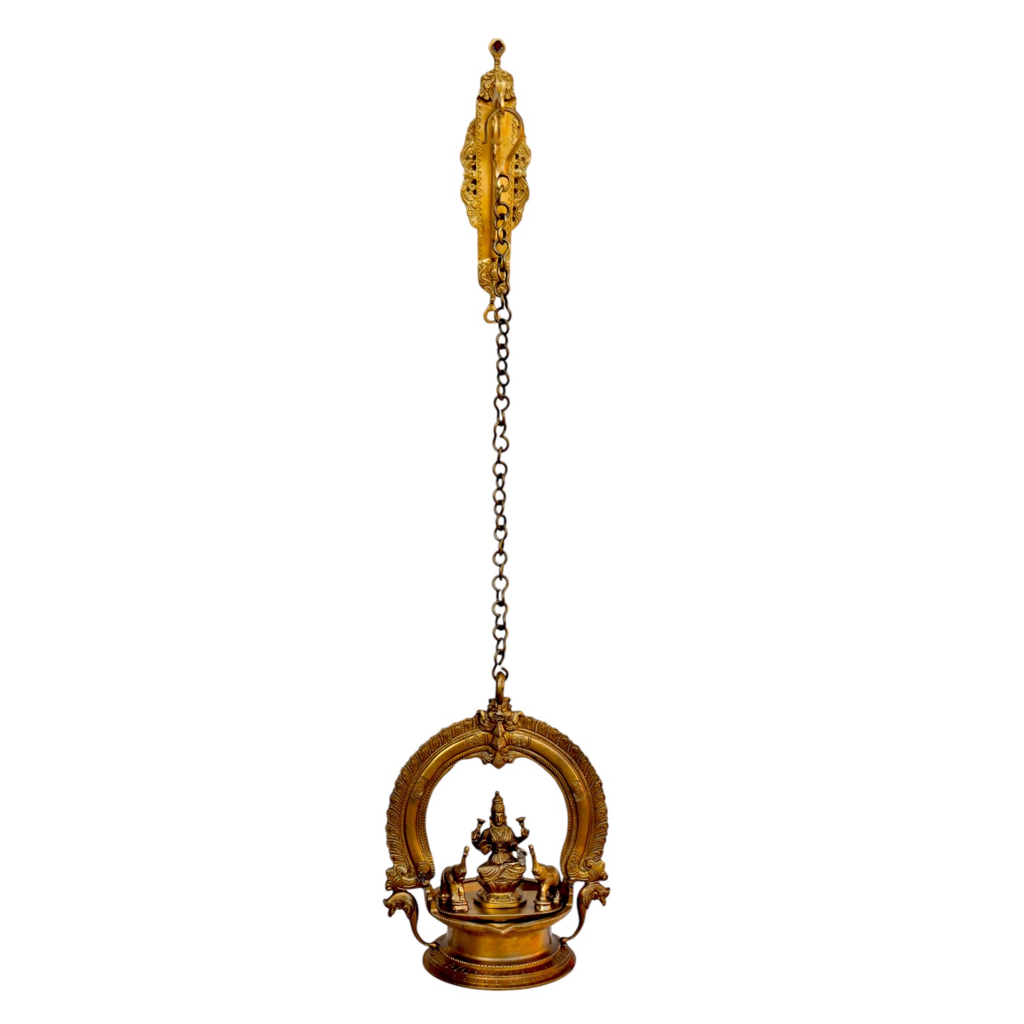 Bronze Gajalakshmi Hanging Lamp – Traditional Spiritual Hanging Diya | Thar Arts & Furniture
