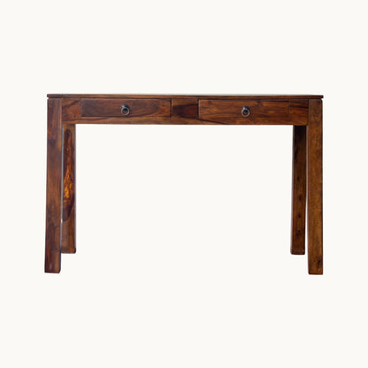 Thar Arts And Furniture - Solid Sheesham Wood Writing Table with 2 storage drawer