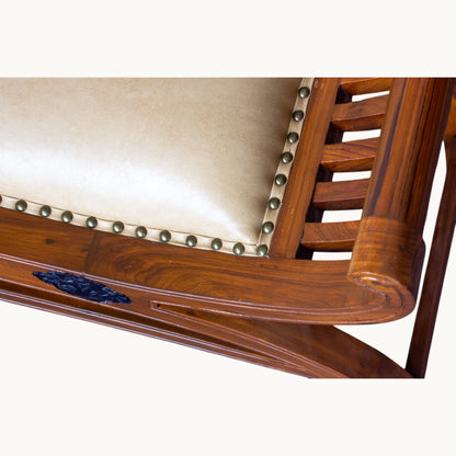 Thar Arts And Furniture - Teak Wood two seater bench with cushion
