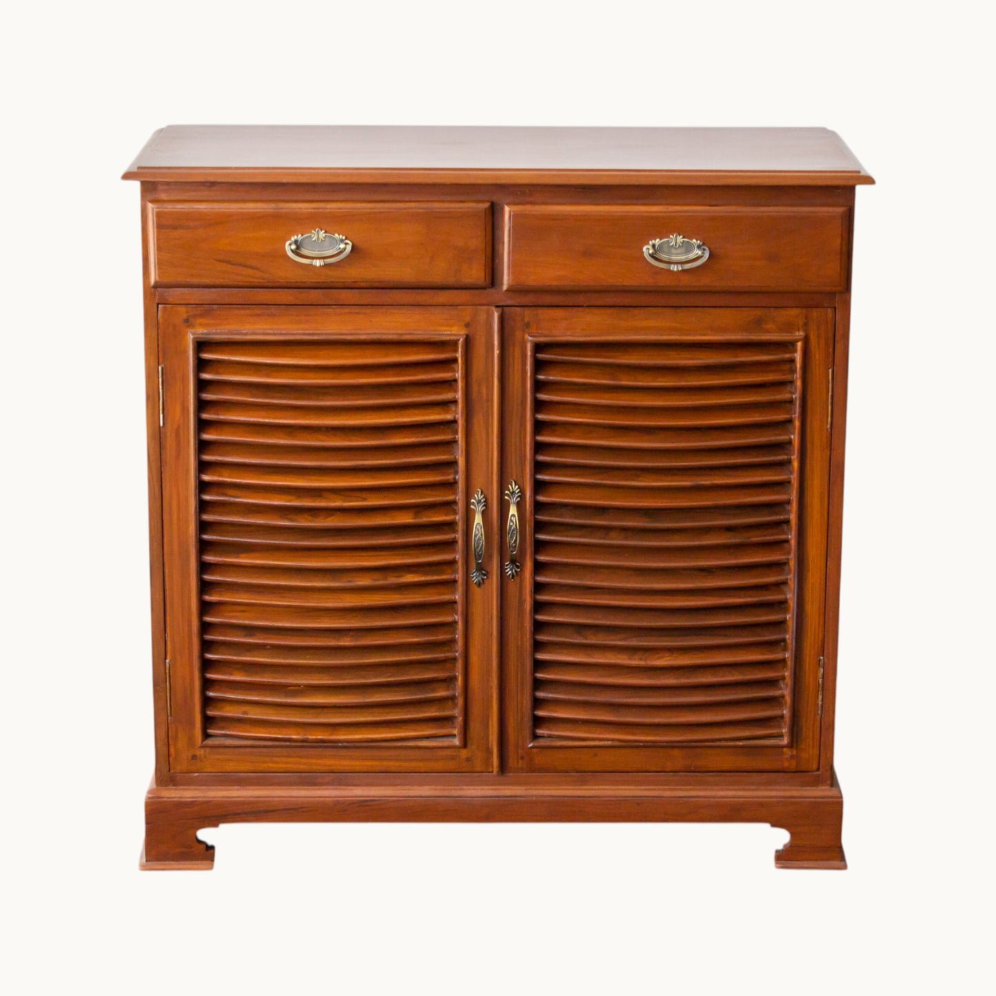 Thar Arts And Furniture - Teak wood 2 Door Shoe Cabinet with 2 Storage Drawer , Classic Finish