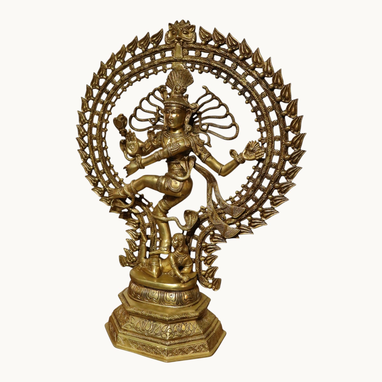 Brass Hand-Carved Nataraja Statue with Antique Look – Traditional Brass Idol | Thar Arts & Furniture
