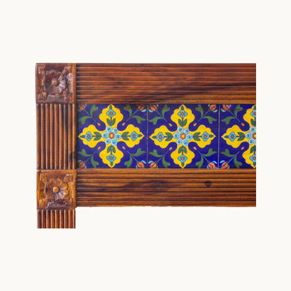 Thar Arts And Furniture - Sheesham wood Mirror with Frame tiles work